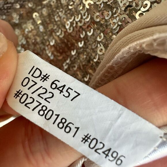 express sequin dress mini silver sequins long sleeve size XS wrap v-neck - Picture 6 of 7